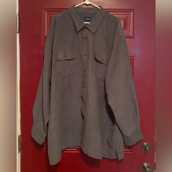 Basic Editions Other - Basic Editions Men's Faux Suede Button Up Long Sleeve Shirt Size 4XL